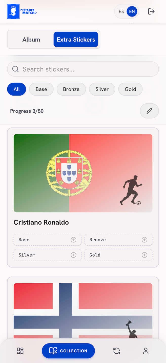 EstampaMatch Extra Stickers Mobile